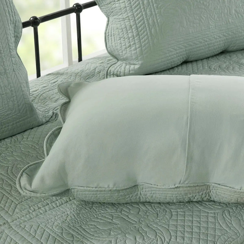 6 Piece Reversible Scalloped Edge Daybed Cover Set - Seafoam by HouseOfZazla