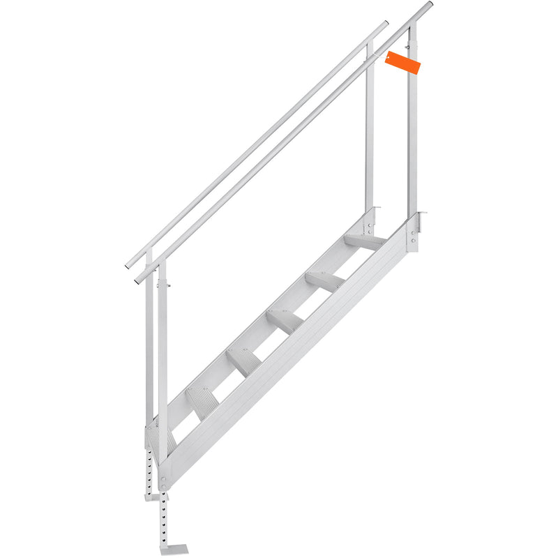 Dock Ladder, 43''-51'' Adjustable Height, 6 Steps with Dual Handrails by HouseOfZazla