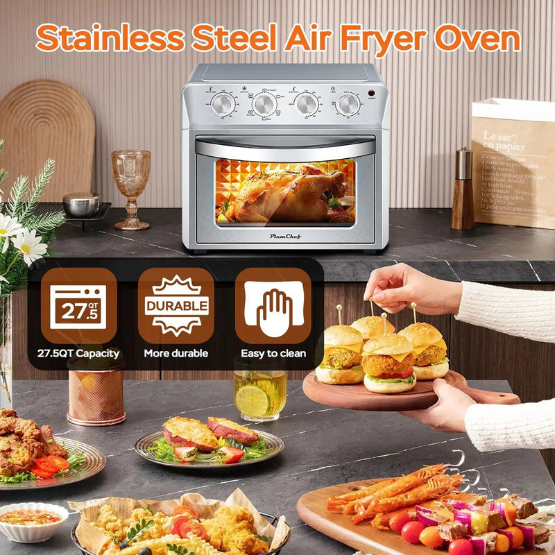 Plum Chef Air Fryer Oven 27.5QT, 6-in-1 Countertop Oven by HouseOfZazla