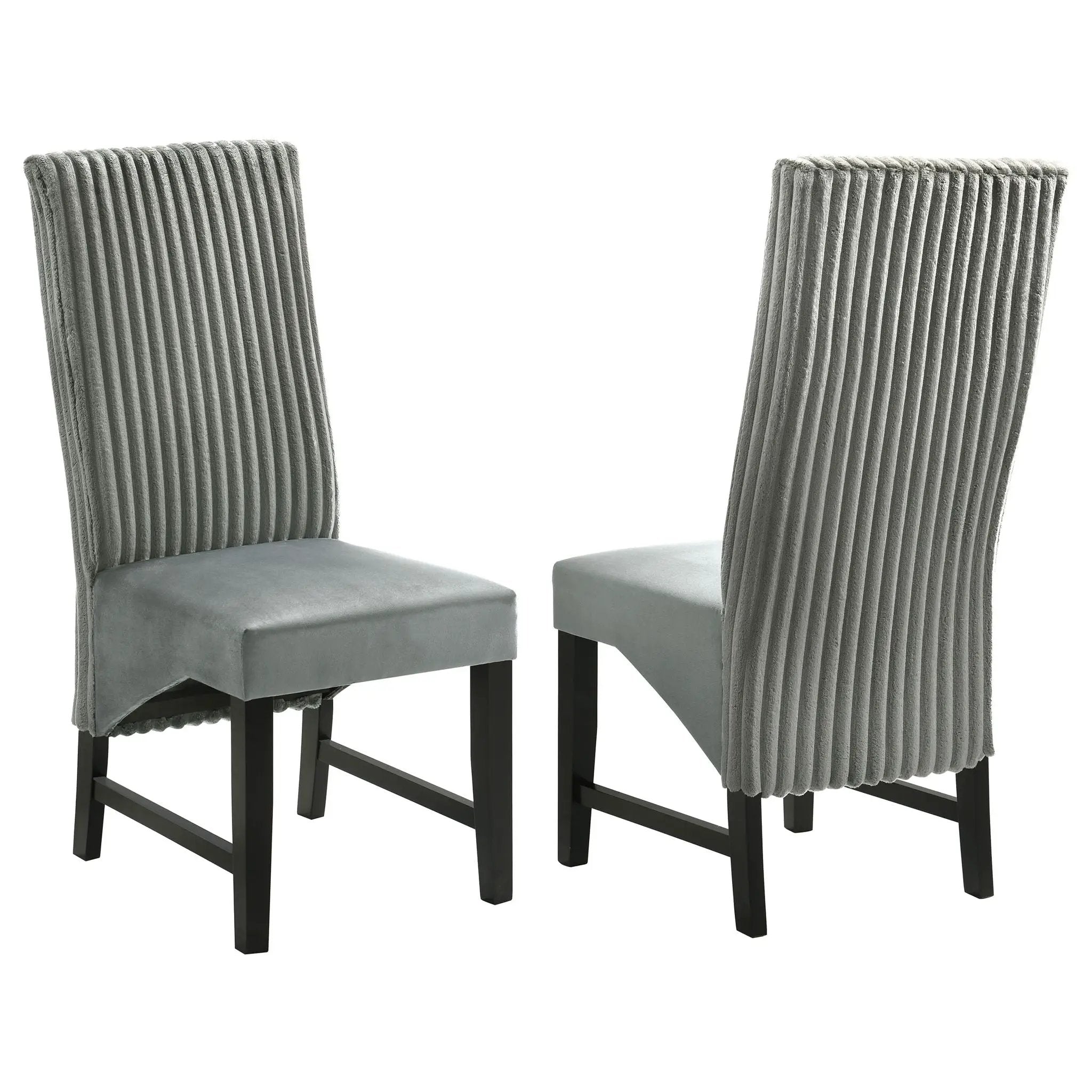 Barrand Upholstered Dining Side Chair Grey (Set of 2) by Unique Piece Furniture
