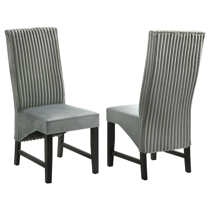 Barrand Upholstered Dining Side Chair Grey (Set of 2) by Unique Piece Furniture