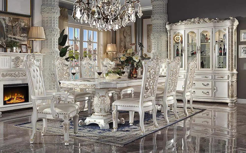 Vendome - 31" Dining Table With Pedestal Base - Antique Pearl by Unique Piece Furniture