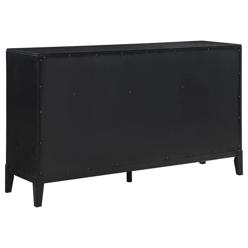 California King 5 Piece Bedroom Set With Fluted Detailing - Black