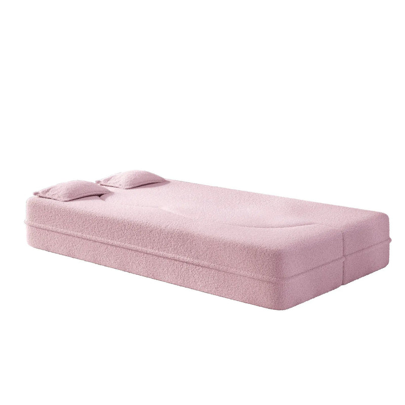 Modern Floor Sleeper Sofa Bed With 2 Pillows, Convertible Twin Size Folding Mattress For Living Room by HouseOfZazla