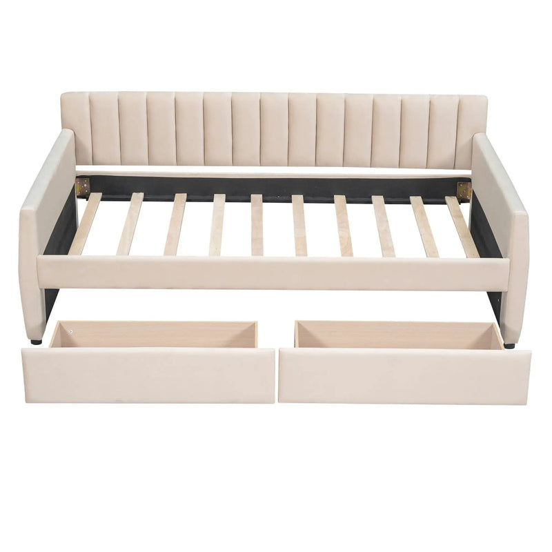 Upholstered Daybed With Slat Support by HouseOfZazla