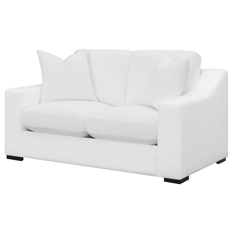 Ashlyn Upholstered Sloped Arm Loveseat White by Unique Piece Furniture