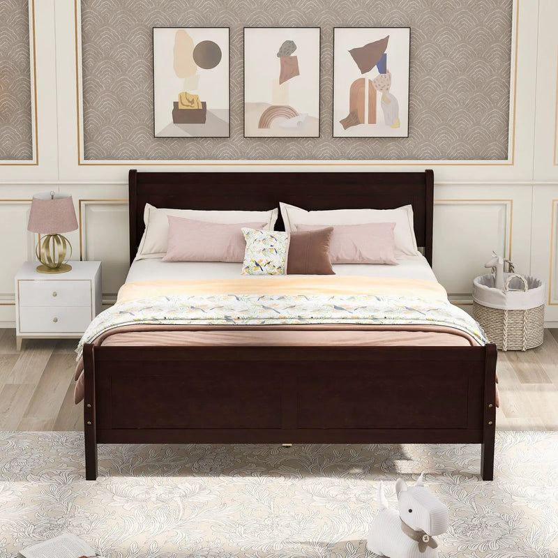 Platform Bed Frame Mattress Foundation Sleigh Bed With Headboard / Footboard / Wood Slat Suppor by Unique Piece Furniture