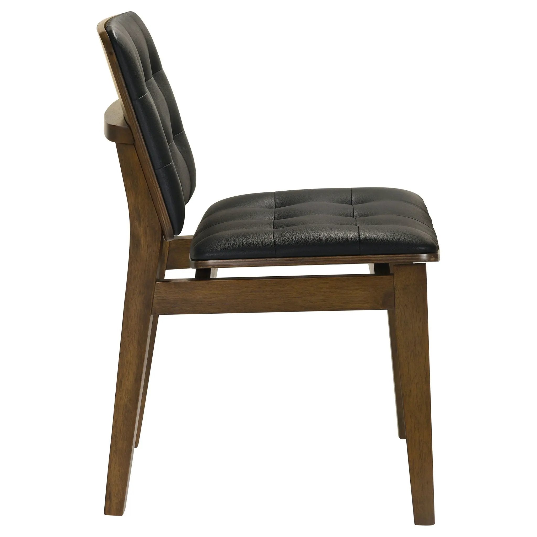 Tufted Back Dining Chairs With Tufted Upholstered Seats And Tapered Legs (Set of 2) - Black by HouseOfZazla