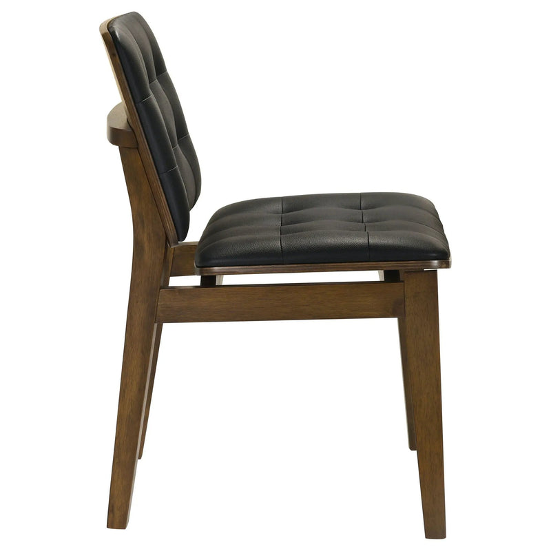 Tufted Back Dining Chairs With Tufted Upholstered Seats And Tapered Legs (Set of 2) - Black by HouseOfZazla