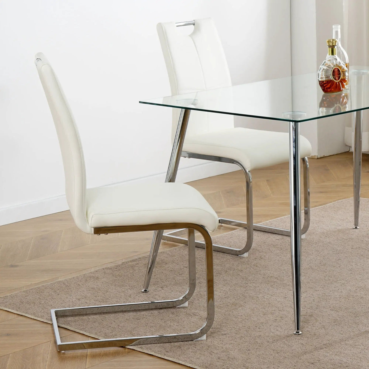 Modern Dining Chairs With Padded Seat And Metal Legs by Unique Piece Furniture
