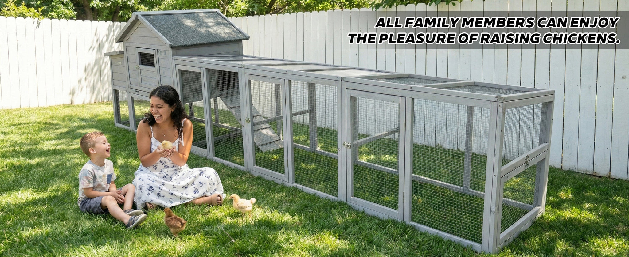 141" Gray Large Wooden Chicken Coop with Nesting Box by HouseOfZazla