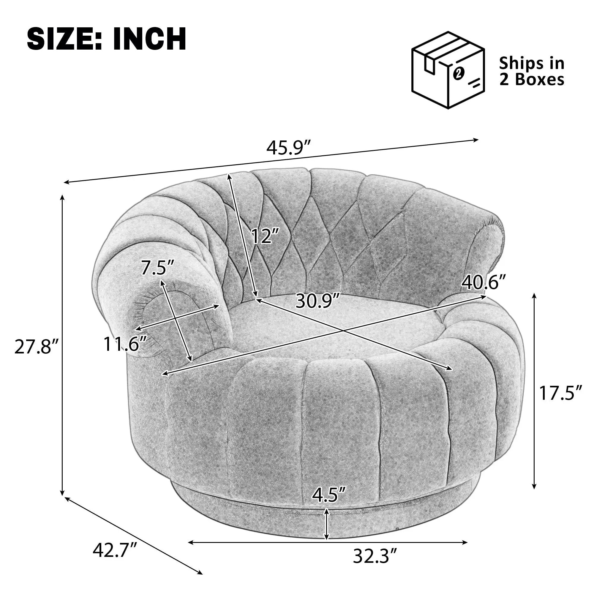 Round Swivel Accent Chair With Rotation by Unique Piece Furniture