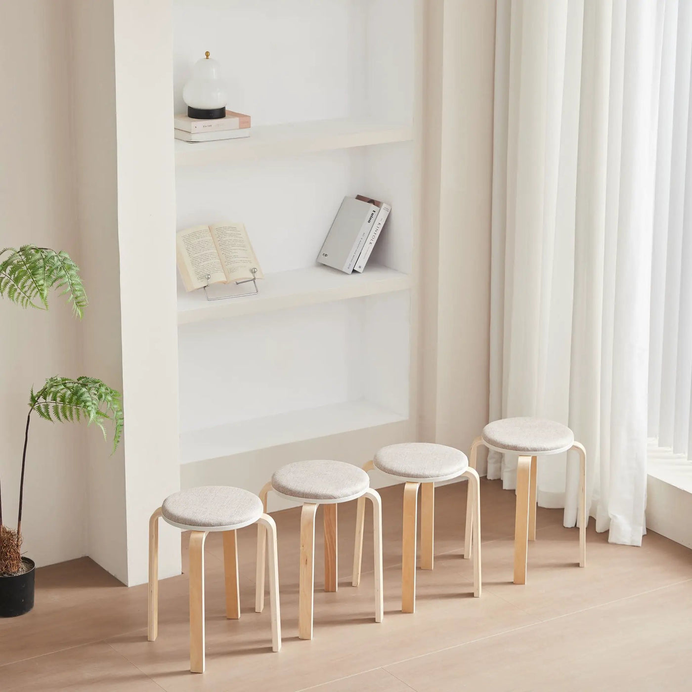 Stackable Round Backless Stools (Set of 4) by HouseOfZazla
