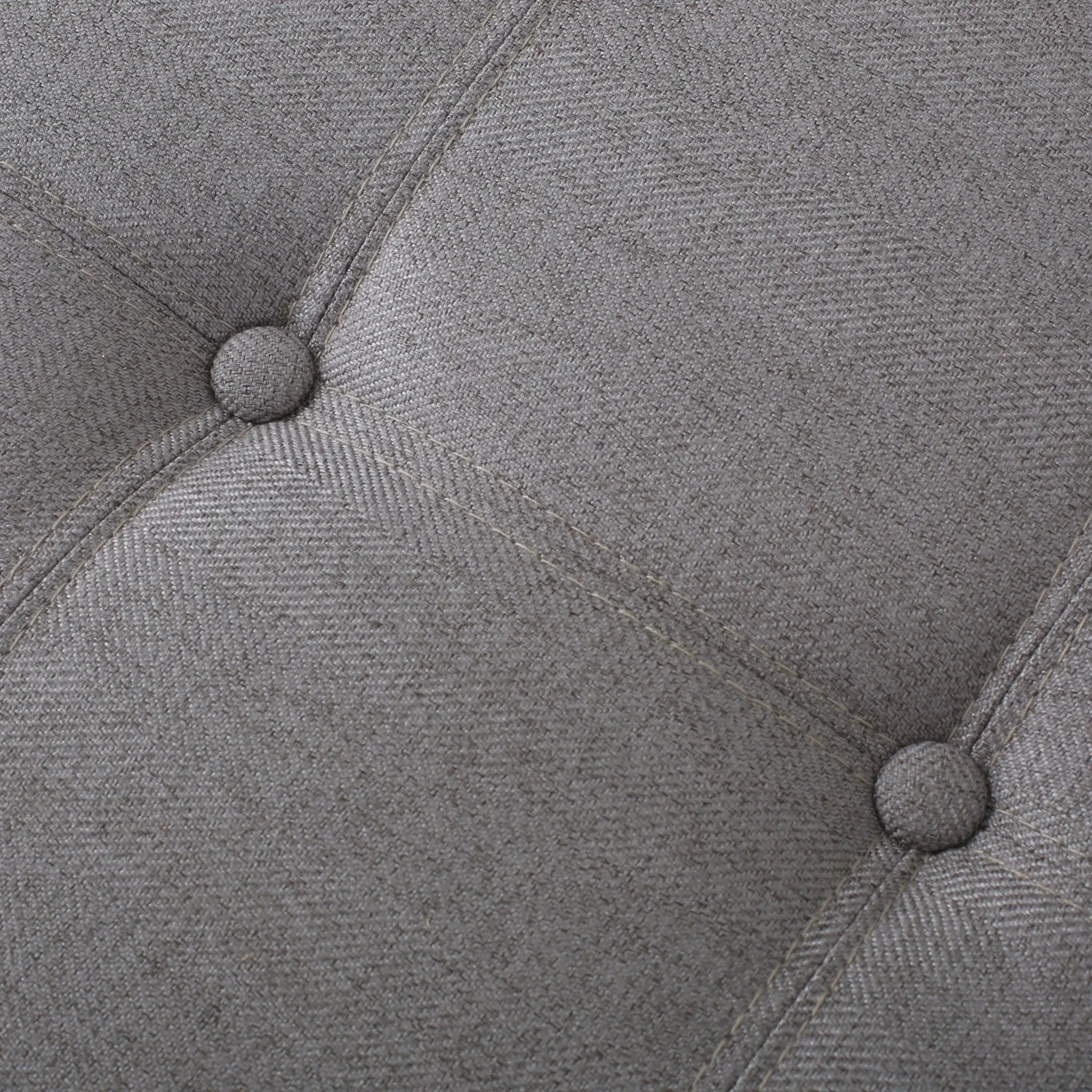 Kinetics Upholstered Storage Ottoman With Lift-Top And Button Tufted Seat - Light Gray by HouseOfZazla