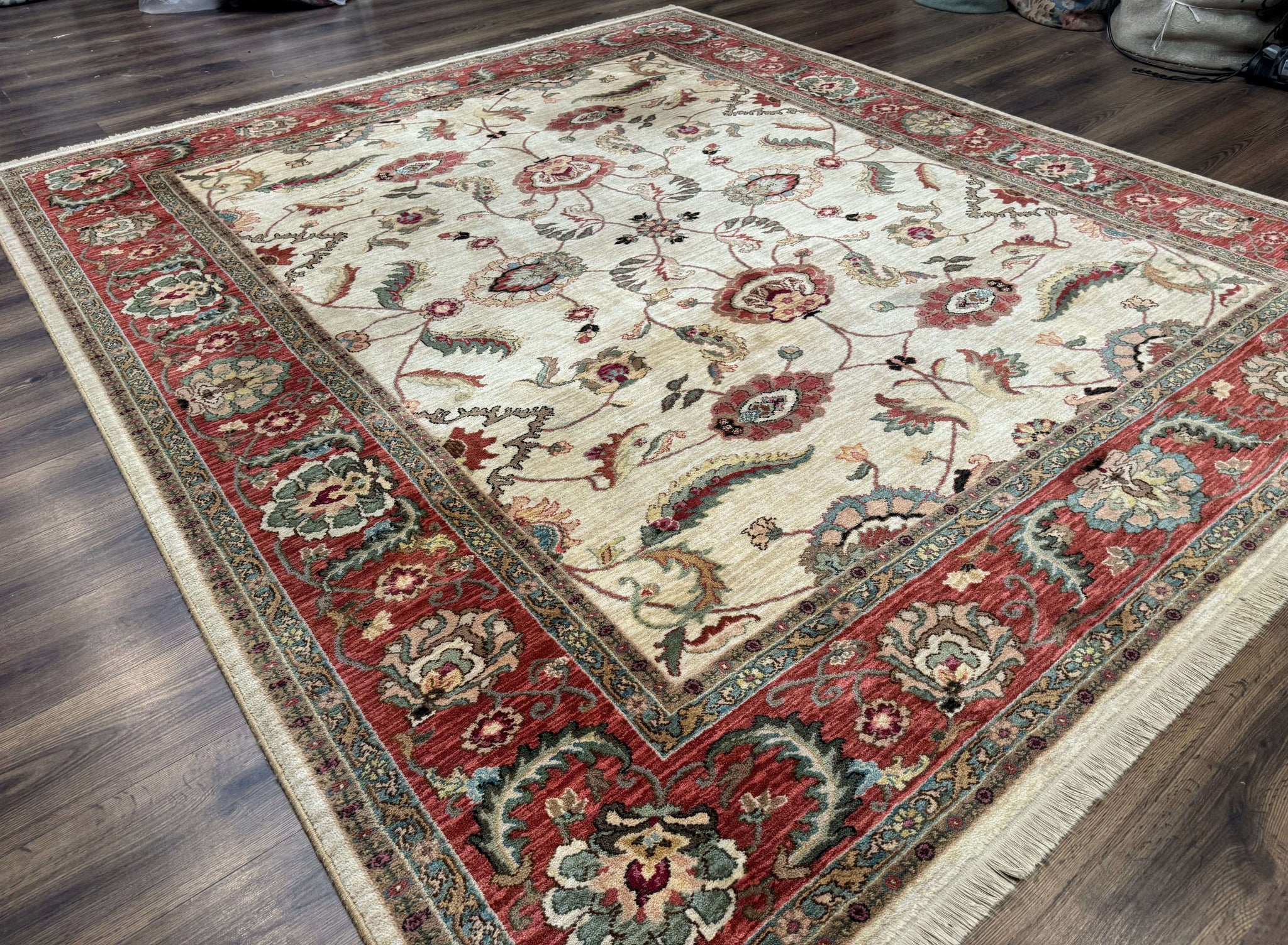 Karastan Rug 8.8 x 10, Ashara Agra Ivory #549, Wool, Vintage by Jewel Rugs