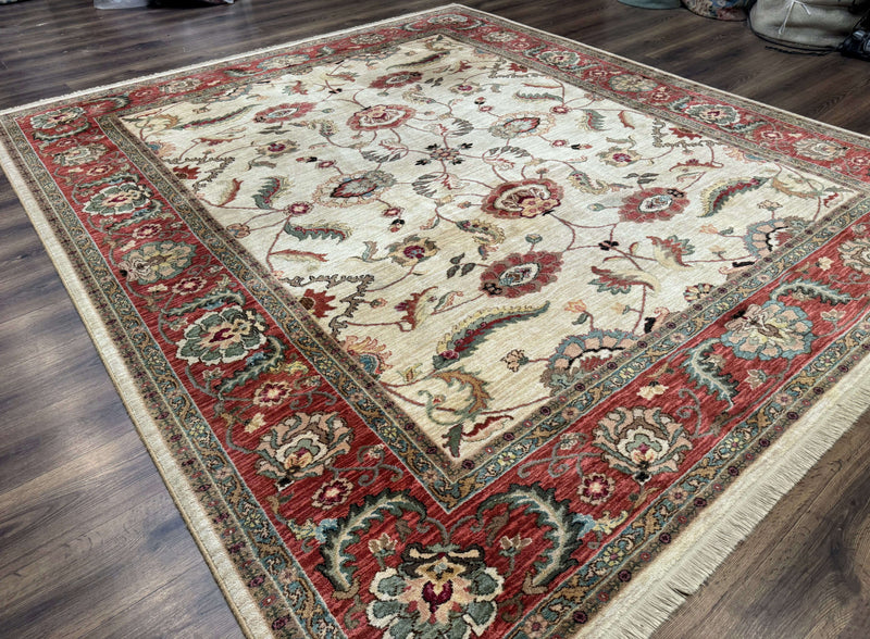 Karastan Rug 8.8 x 10, Ashara Agra Ivory #549, Wool, Vintage by Jewel Rugs