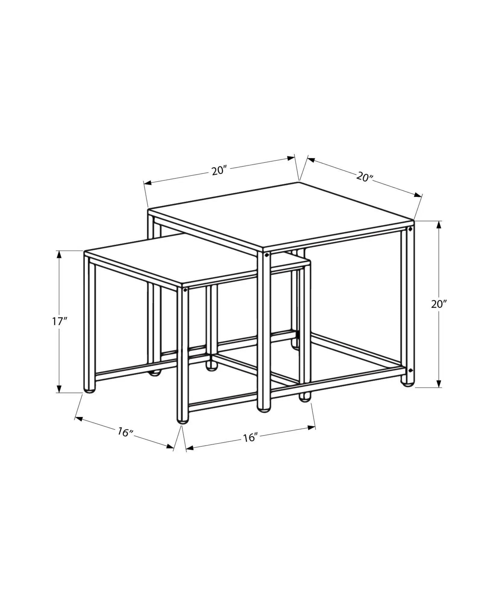 Nesting Table, Space-Saving Design Transitional (Set of 2) by Unique Piece Furniture