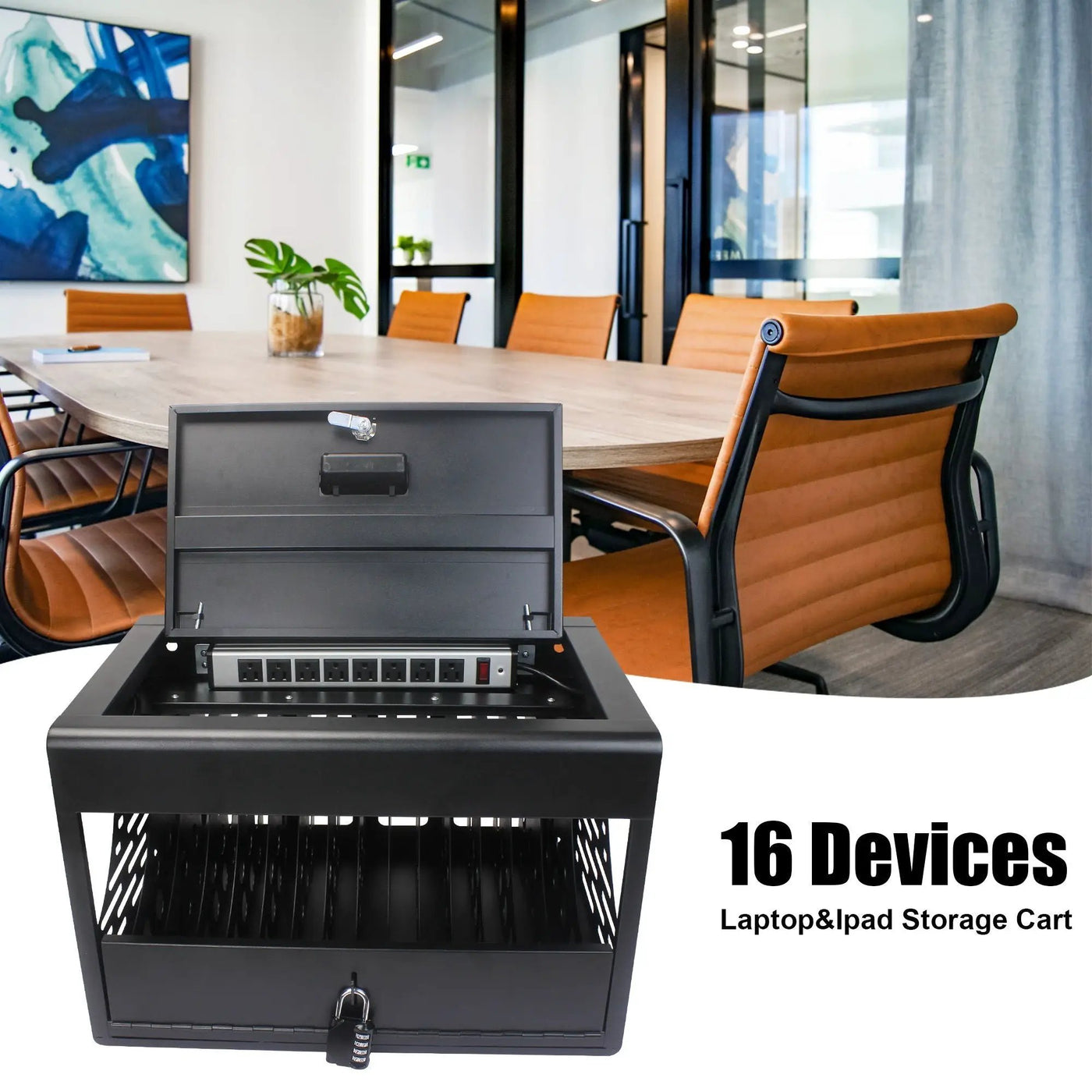 16 Bay Charging Cabinet For Laptop book, Locking Charging Station by HouseOfZazla