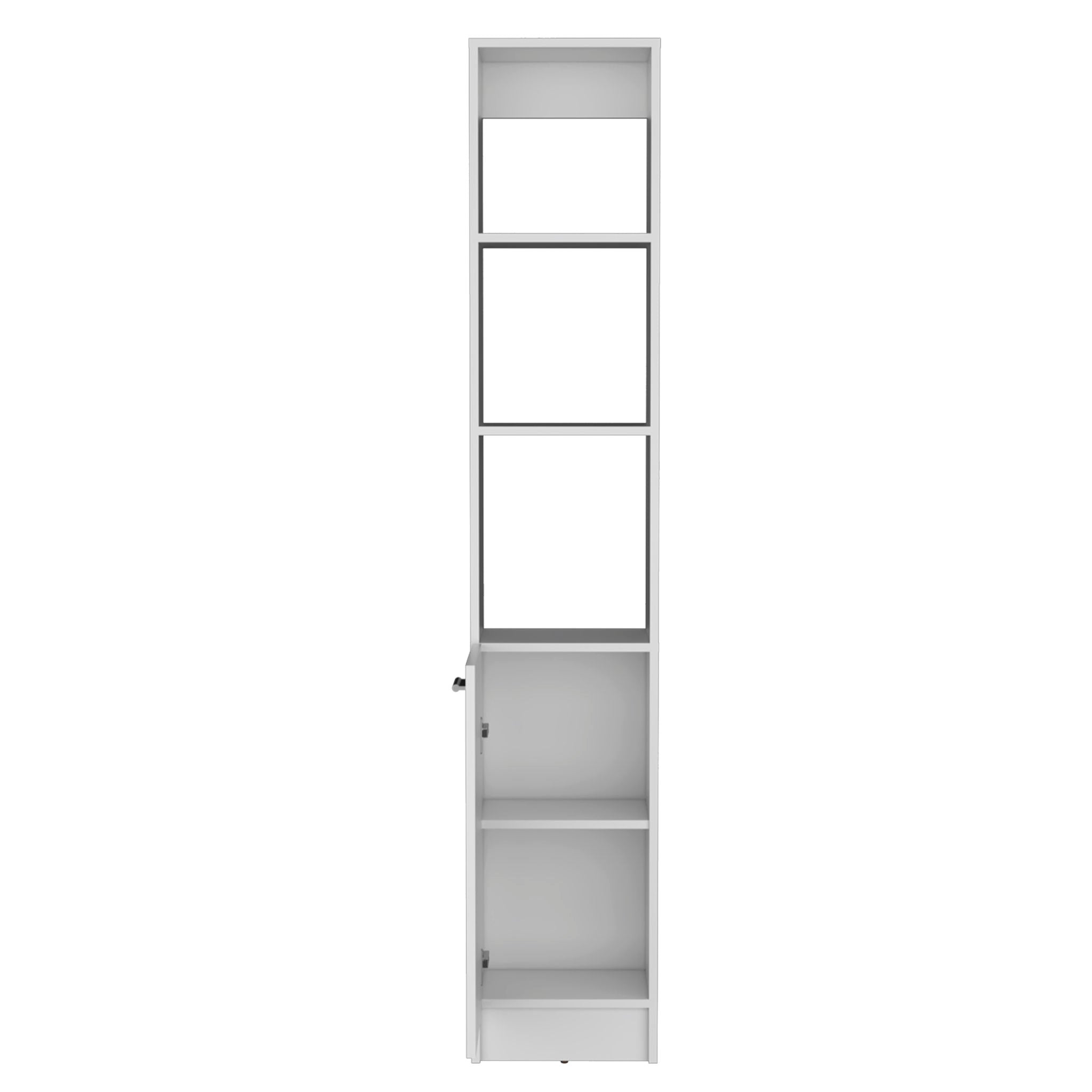 Linen Cabinet, 1 Door, 6 Shelves - White by HouseOfZazla