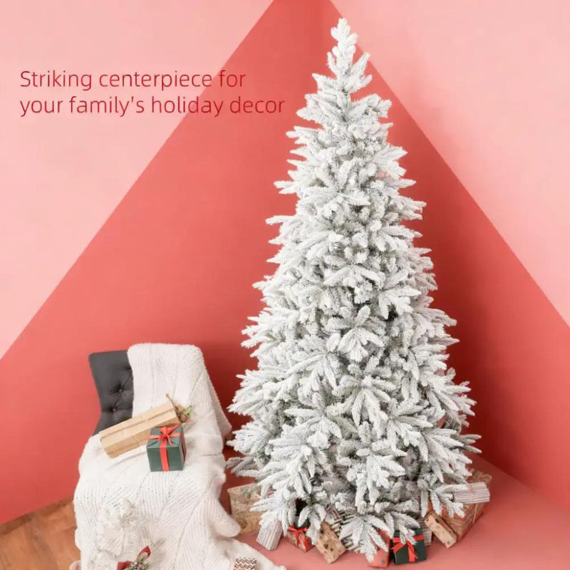 Snowy Artificial Christmas Tree with Easy Assembly by HouseOfZazla