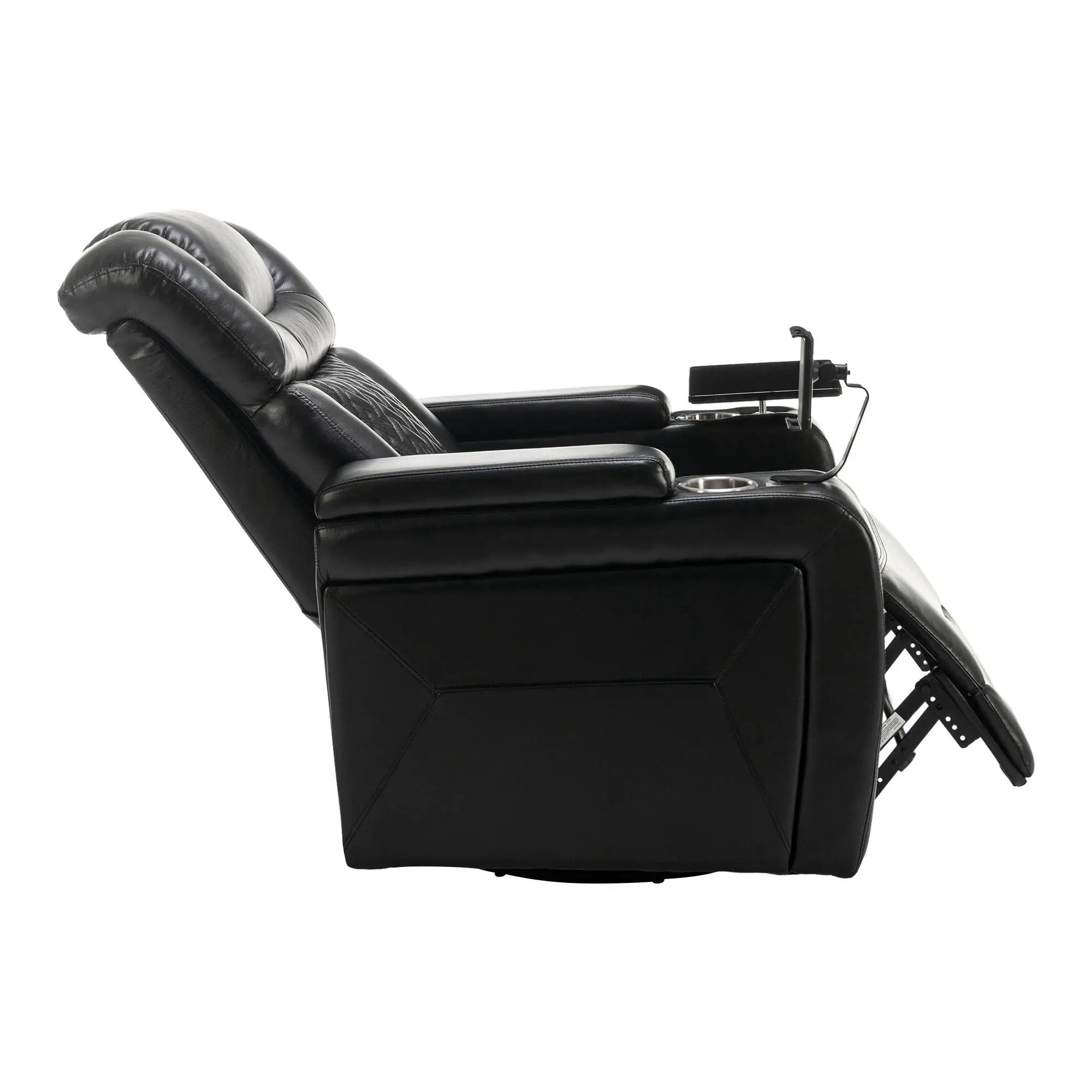 270 Degree Swivel Power Recliner With Tray Table, Phone Holder, Cup Holder, USB Port by HouseOfZazla