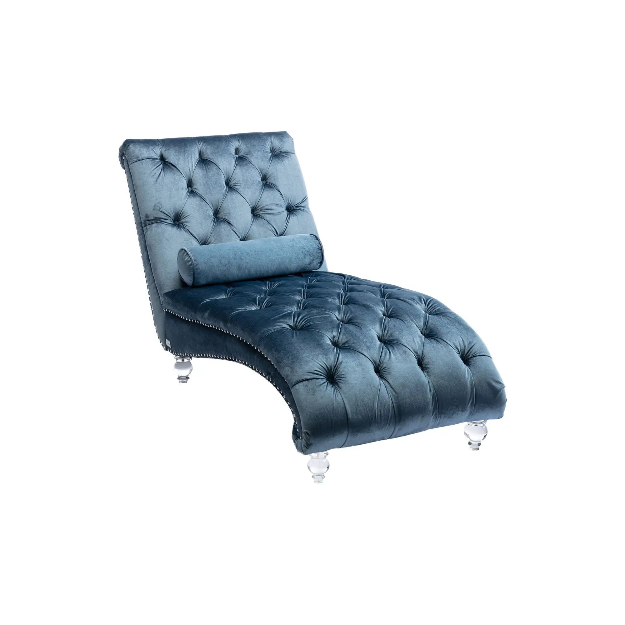 Chaise Lounge Indoor, Button Tufted Upholstered Chaise Lounge Chair With Pillow by Unique Piece Furniture