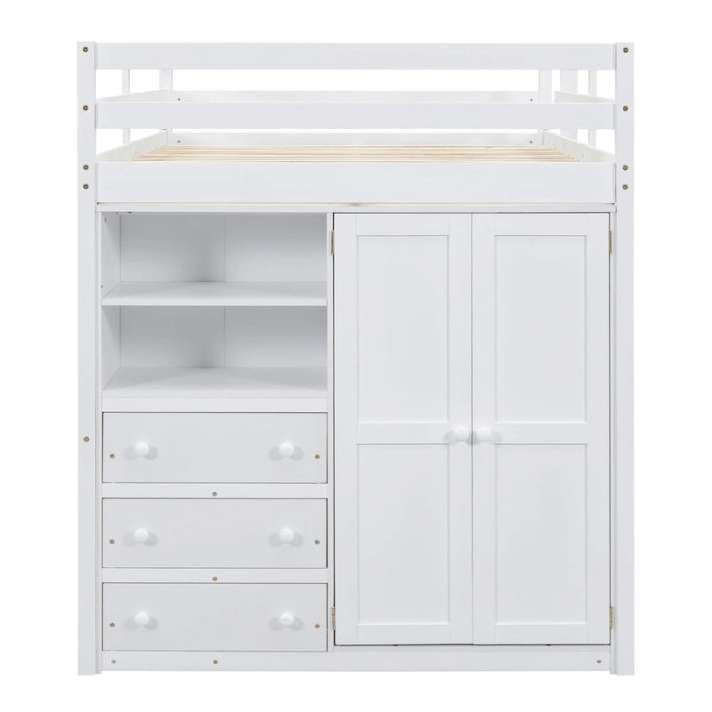Loft Bed With Built In Wardrobe, Shelves And Drawers by Unique Piece Furniture