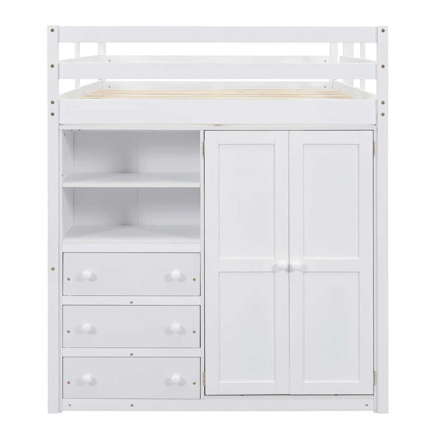 Loft Bed With Built In Wardrobe, Shelves And Drawers by HouseOfZazla