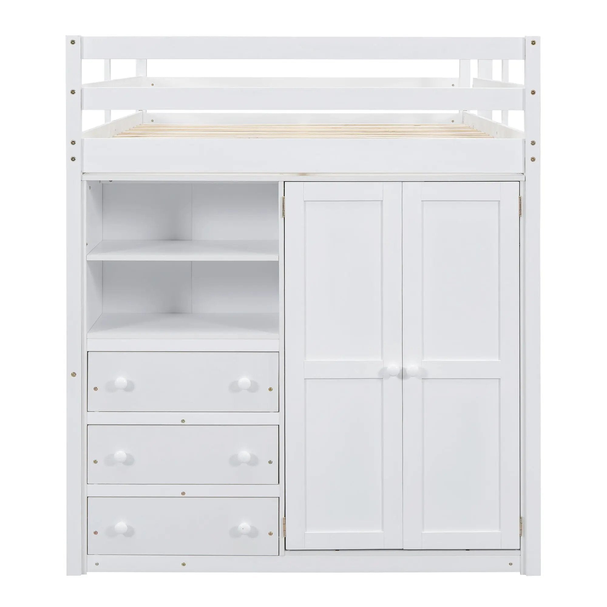 Loft Bed With Built In Wardrobe, Shelves And Drawers by HouseOfZazla