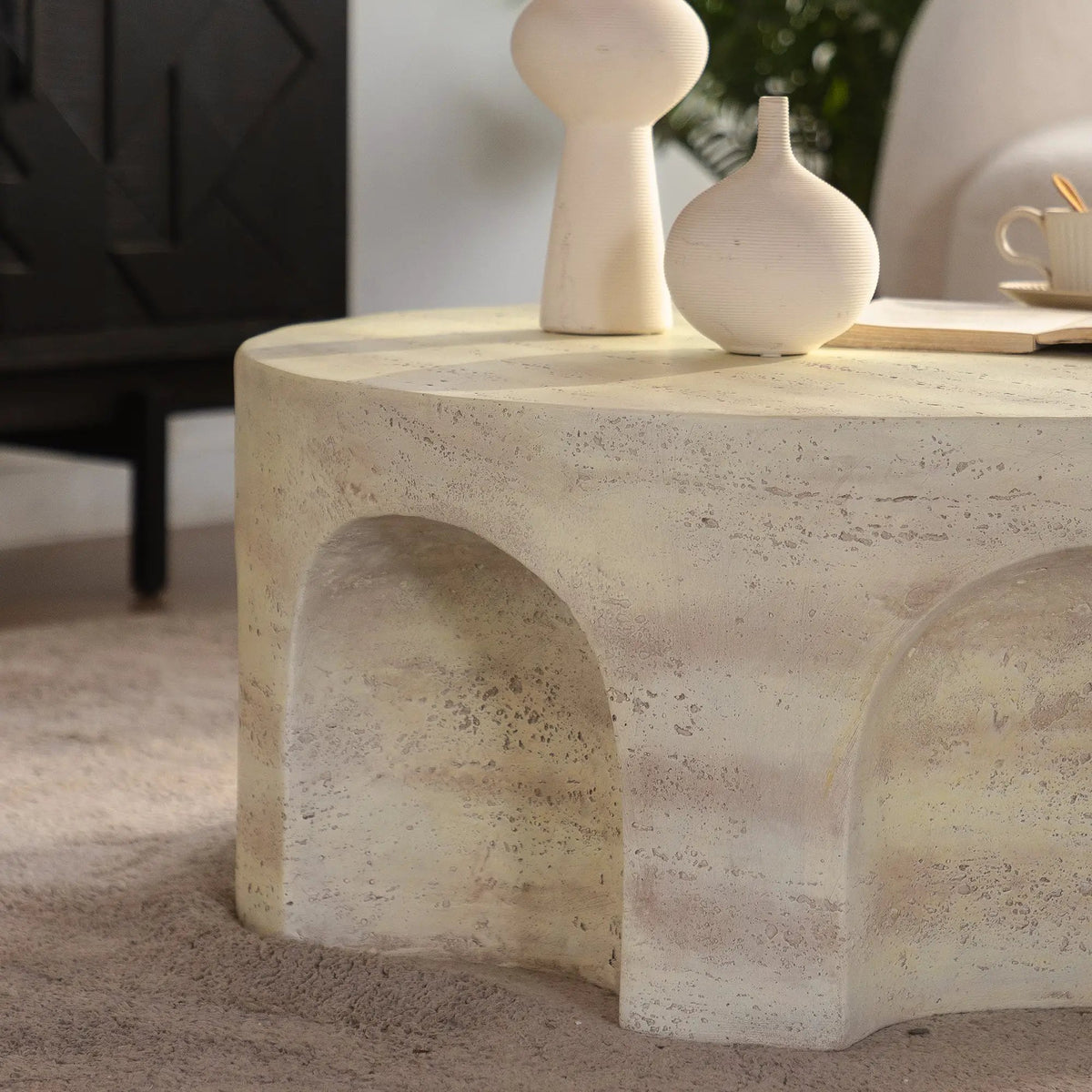 Mgo Modern Minimalist Round Accent Coffee Table by HouseOfZazla