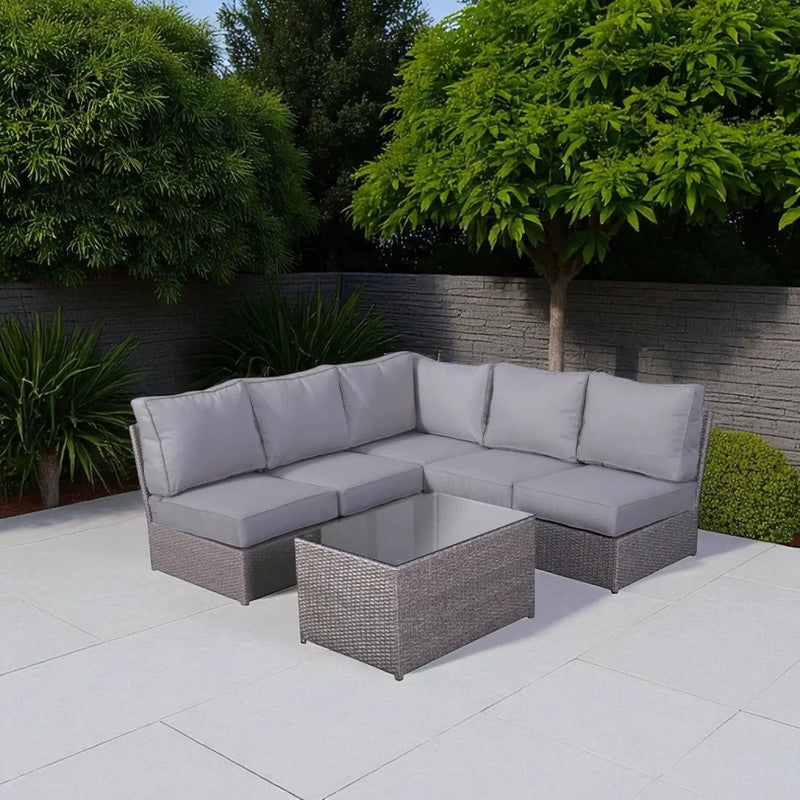 Comfortable Modern Patio Rattan Sectional Set With Cushions by HouseOfZazla