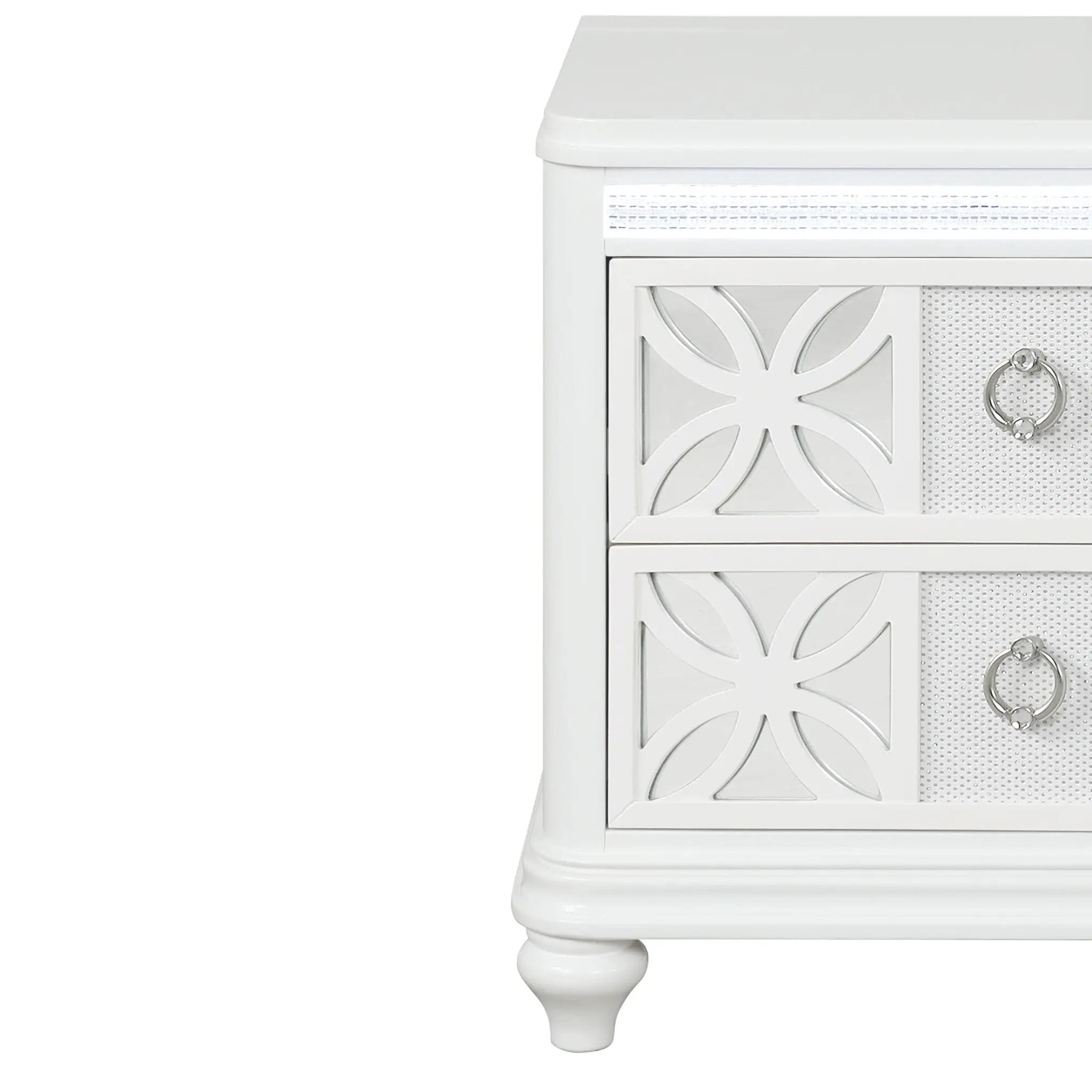 Abigale - 2 Drawer Nightstand With LED - White by HouseOfZazla