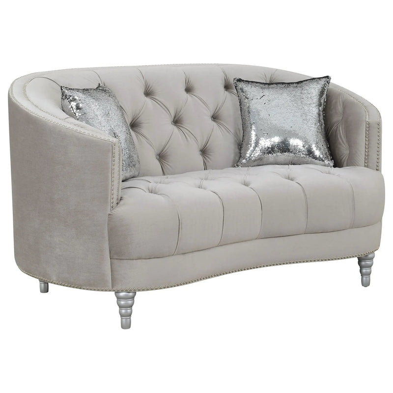 Colby - Loveseat With Tufted Design - Gray by HouseOfZazla