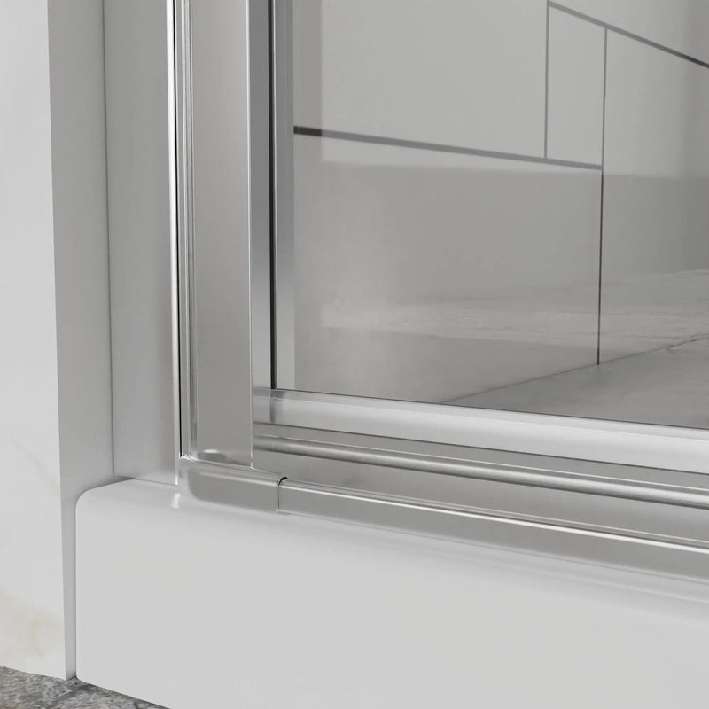 Frameless Bi Fold Shower Doors 30" W X 72" H - Chrome by HouseOfZazla