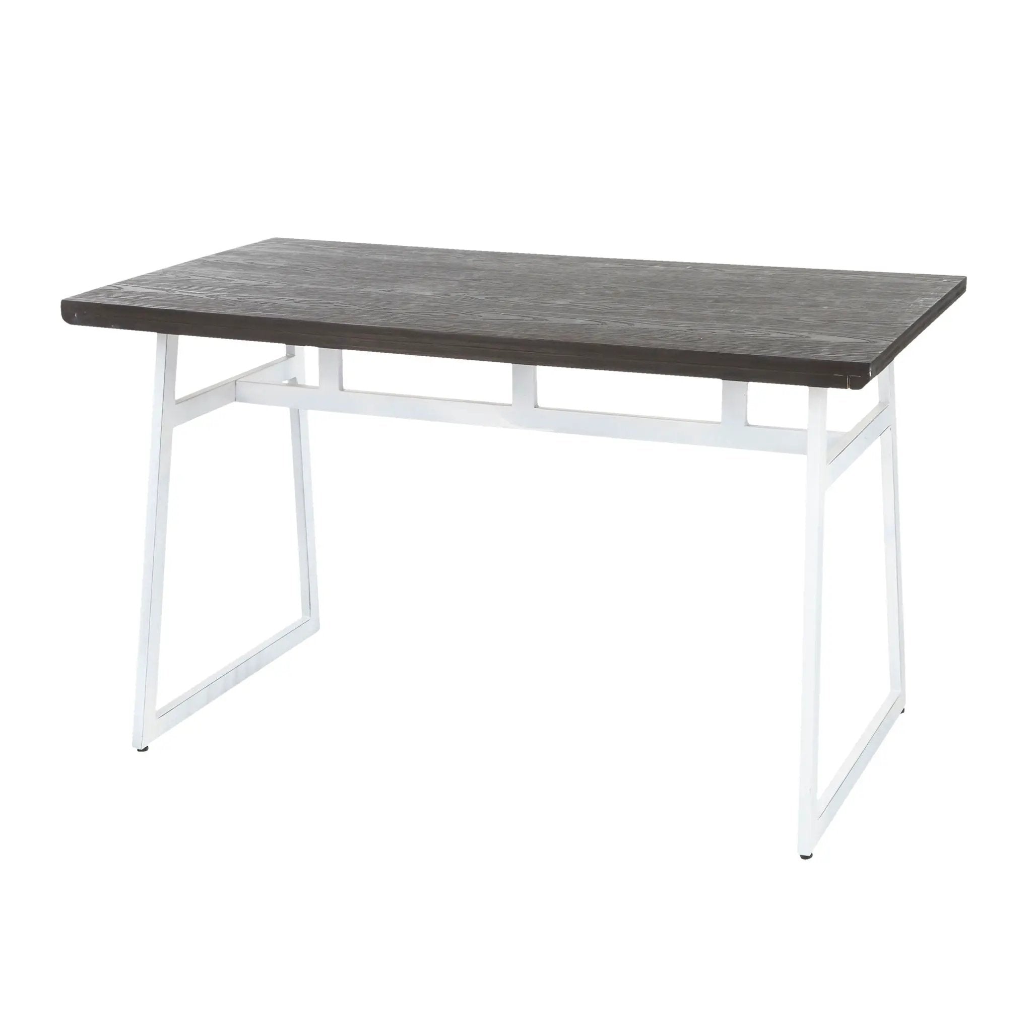 Geo - Industrial Dining Table - Vintage White / Espresso by HouseOfZazla