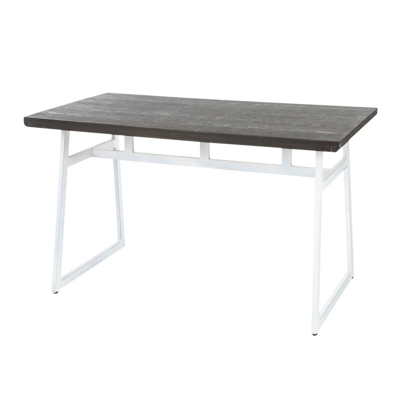 Geo - Industrial Dining Table - Vintage White / Espresso by HouseOfZazla