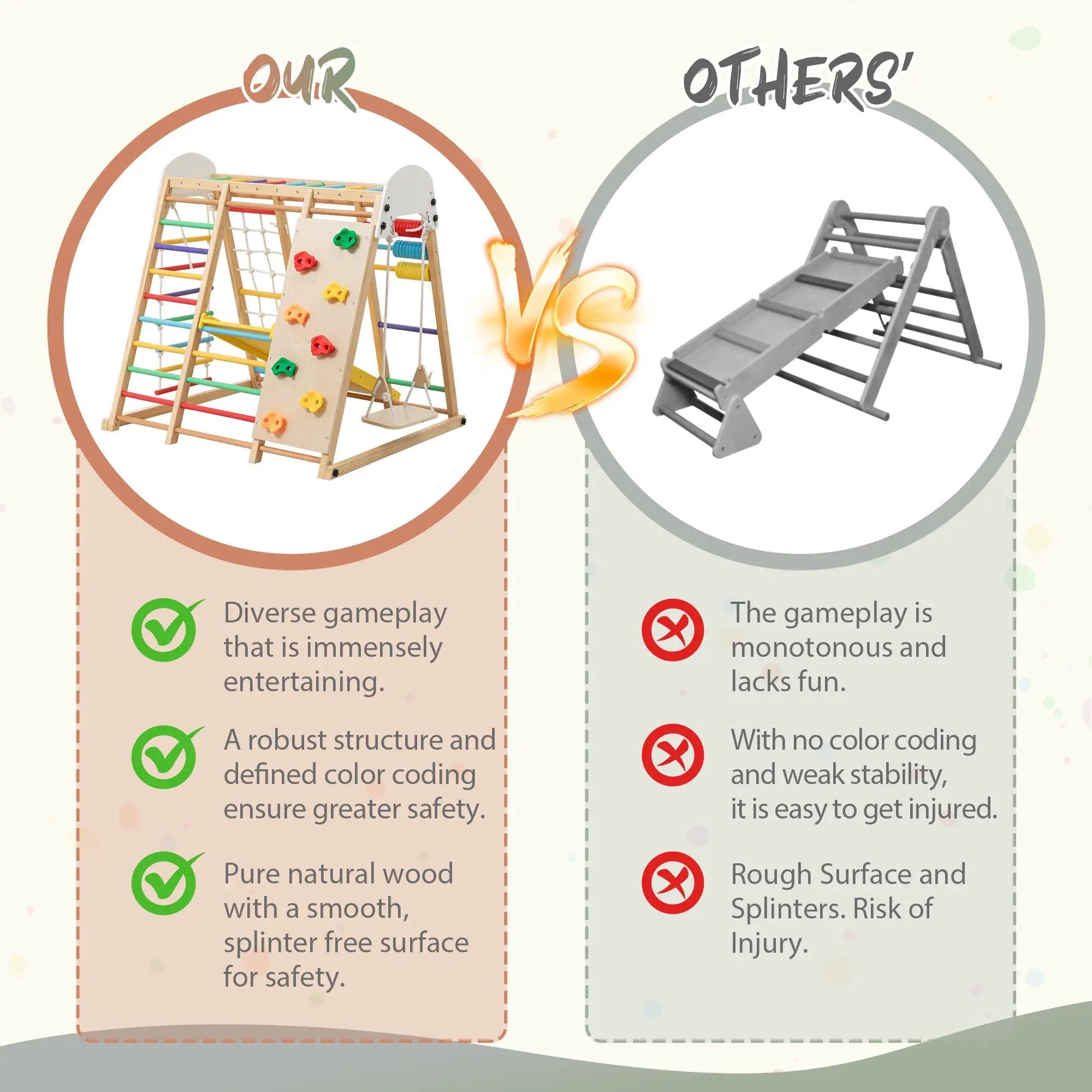 9-in-1 Foldable Kids Climbing Frame & Slide by HouseOfZazla