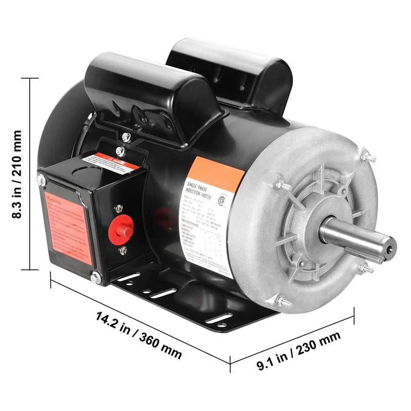 2HP Electric Motor 1725 RPM AC 115V/230V with Dual Rotation by HouseOfZazla