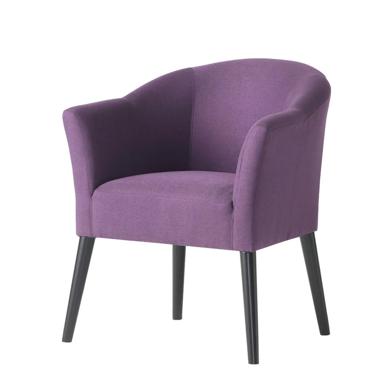 Fabric Arm Chair With Wooden Legs And Cushioned Seat - Plum by HouseOfZazla
