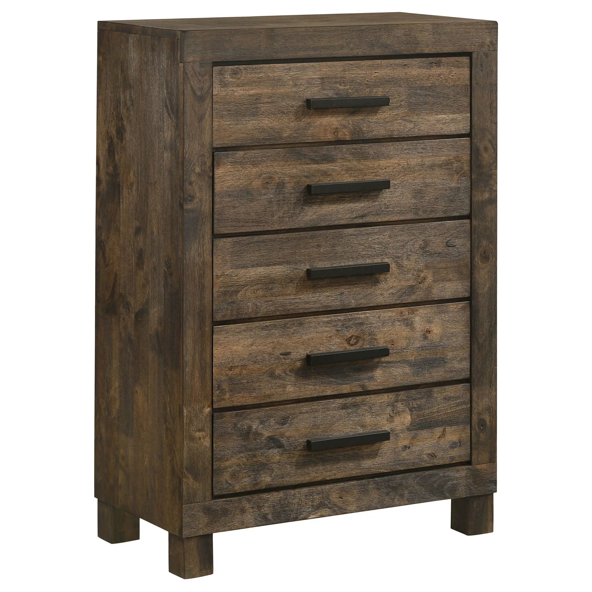 Woodmont 5-drawer Bedroom Chest Rustic Golden Brown by Unique Piece Furniture