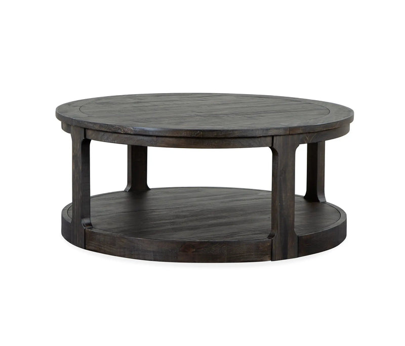 Boswell - Round Cocktail Table (With Casters) - Peppercorn by Unique Piece Furniture