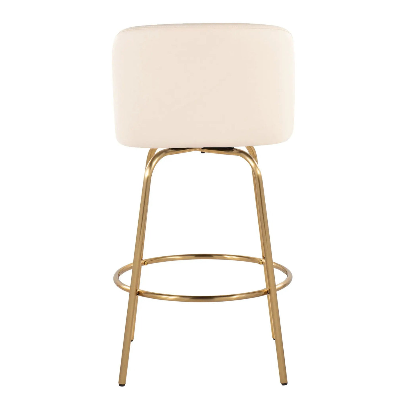 Toriano - Contemporary, Fixed Height Counter Stool With Swivel With Round Footrest (Set of 2) by HouseOfZazla