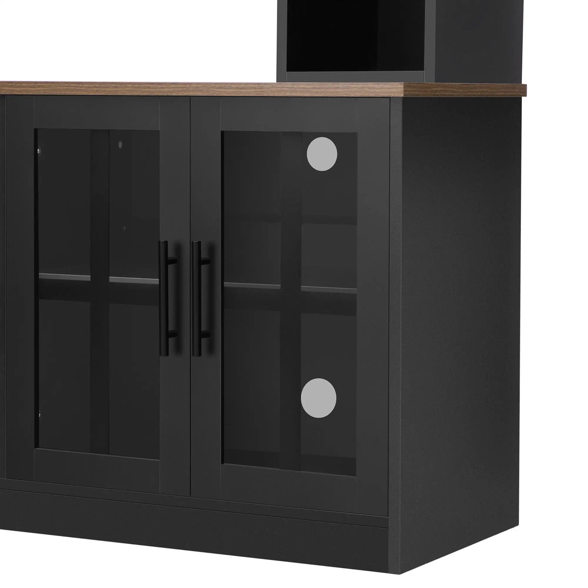 Wall Unit Entertainment Center With Bookshelves For TVs Up To 80", Tempered Glass Doors And Adjustable Shelves by HouseOfZazla