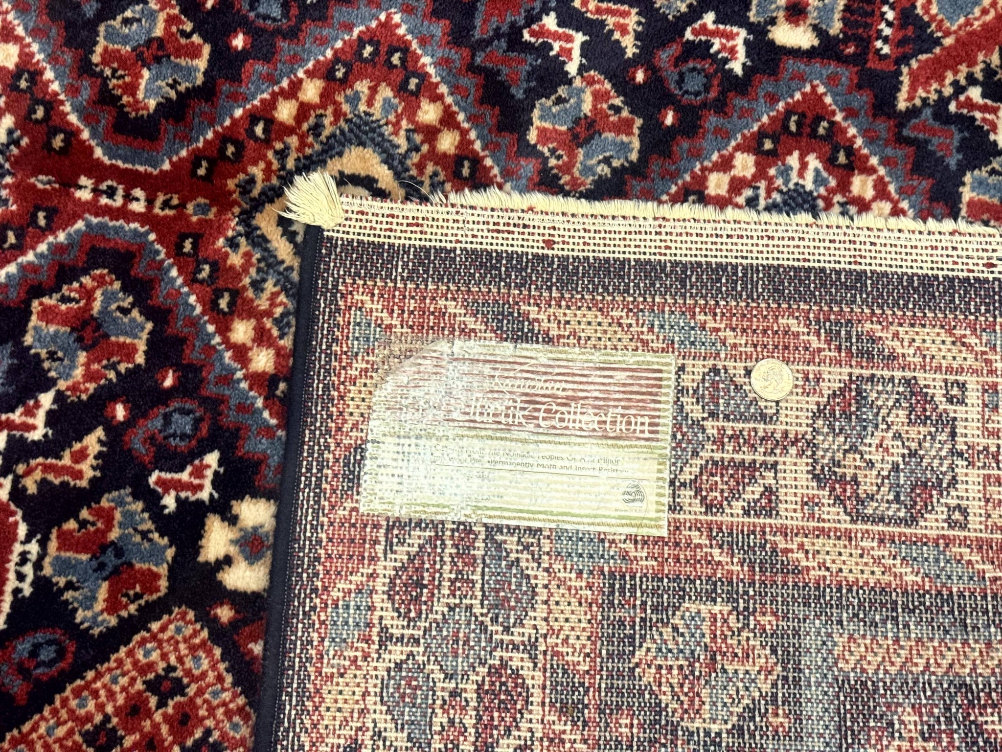 Karastan Rug 5x8, Yuruk Collection #530, Geometric Tribal Wool Pile Vintage Carpet by Jewel Rugs