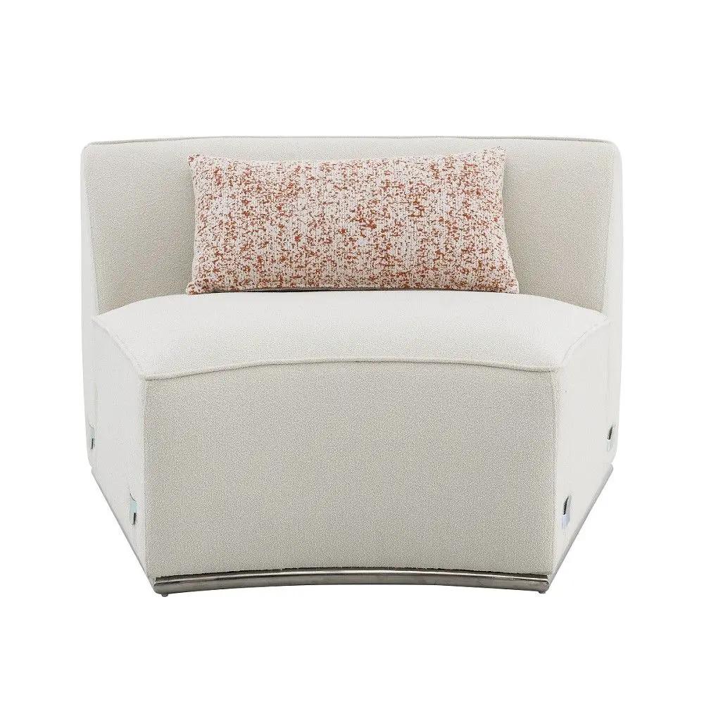 Sahara - Sectional Sofa With 3 Pillows - Beige Boucle by Unique Piece Furniture