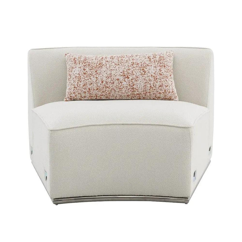 Sahara - Sectional Sofa With 3 Pillows - Beige Boucle by Unique Piece Furniture