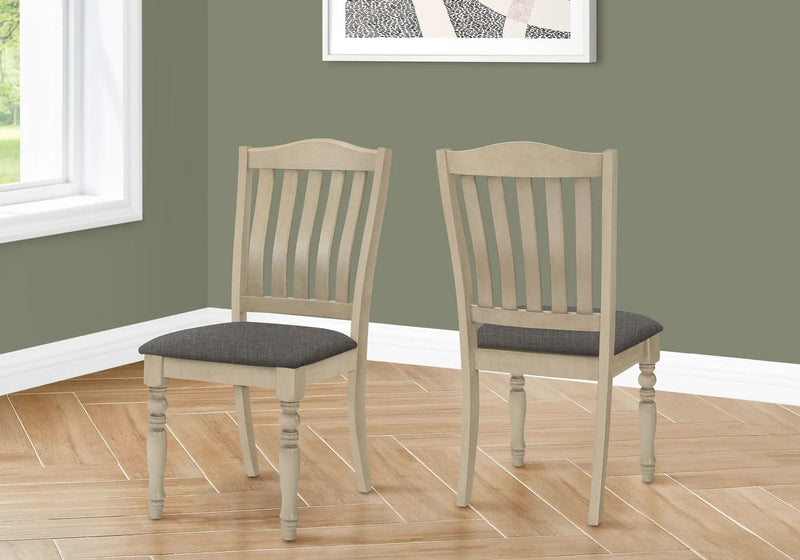 Dining Chair, Upholstered, Side, Transitional (Set of 2) - Gray by HouseOfZazla