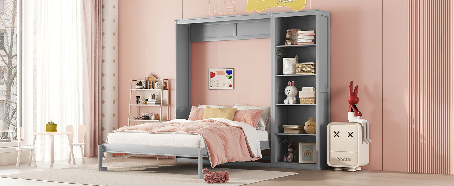 Murphy Wall Bed With Shelves by HouseOfZazla