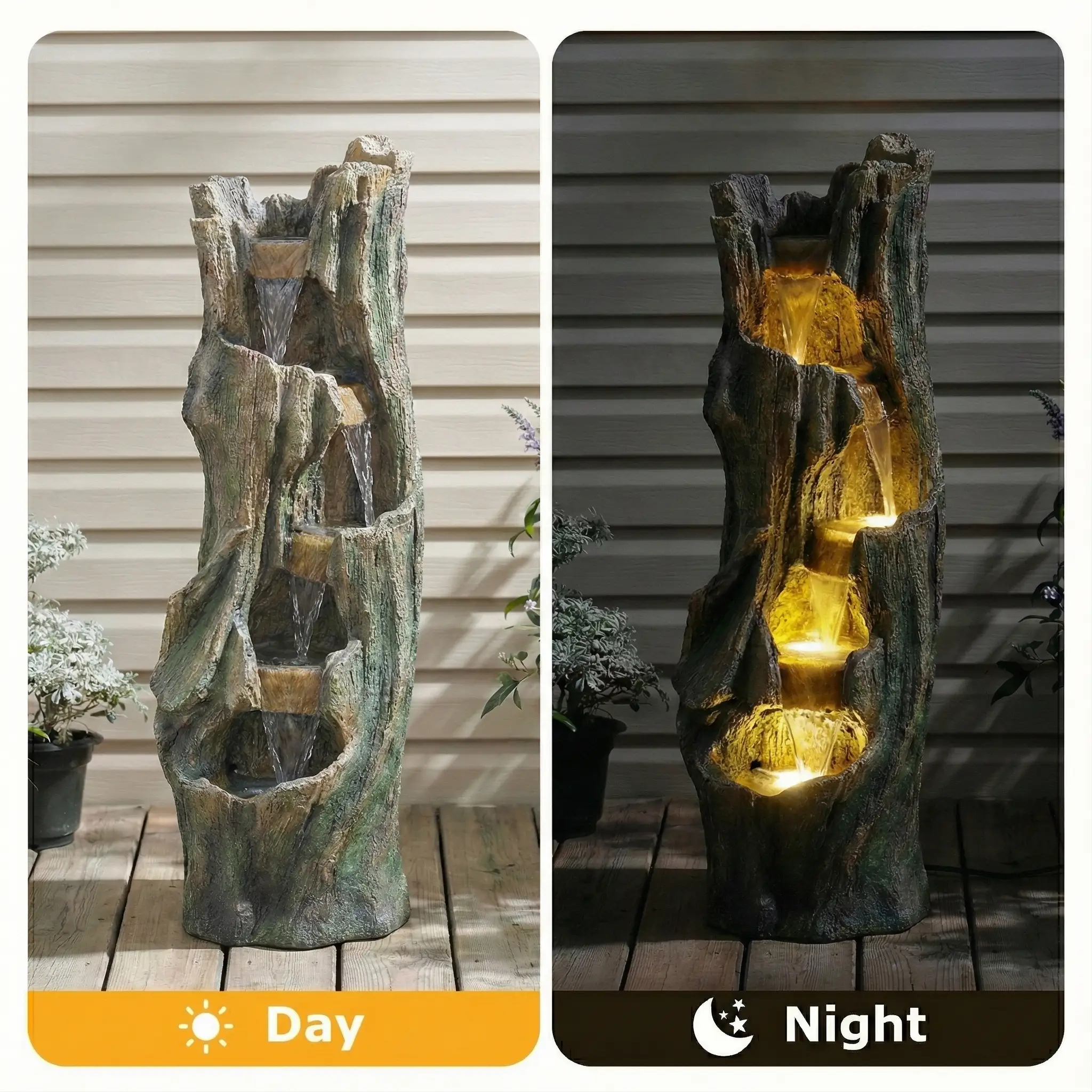 Waterfall Fountain for Outdoor Gardens and Patios by HouseOfZazla