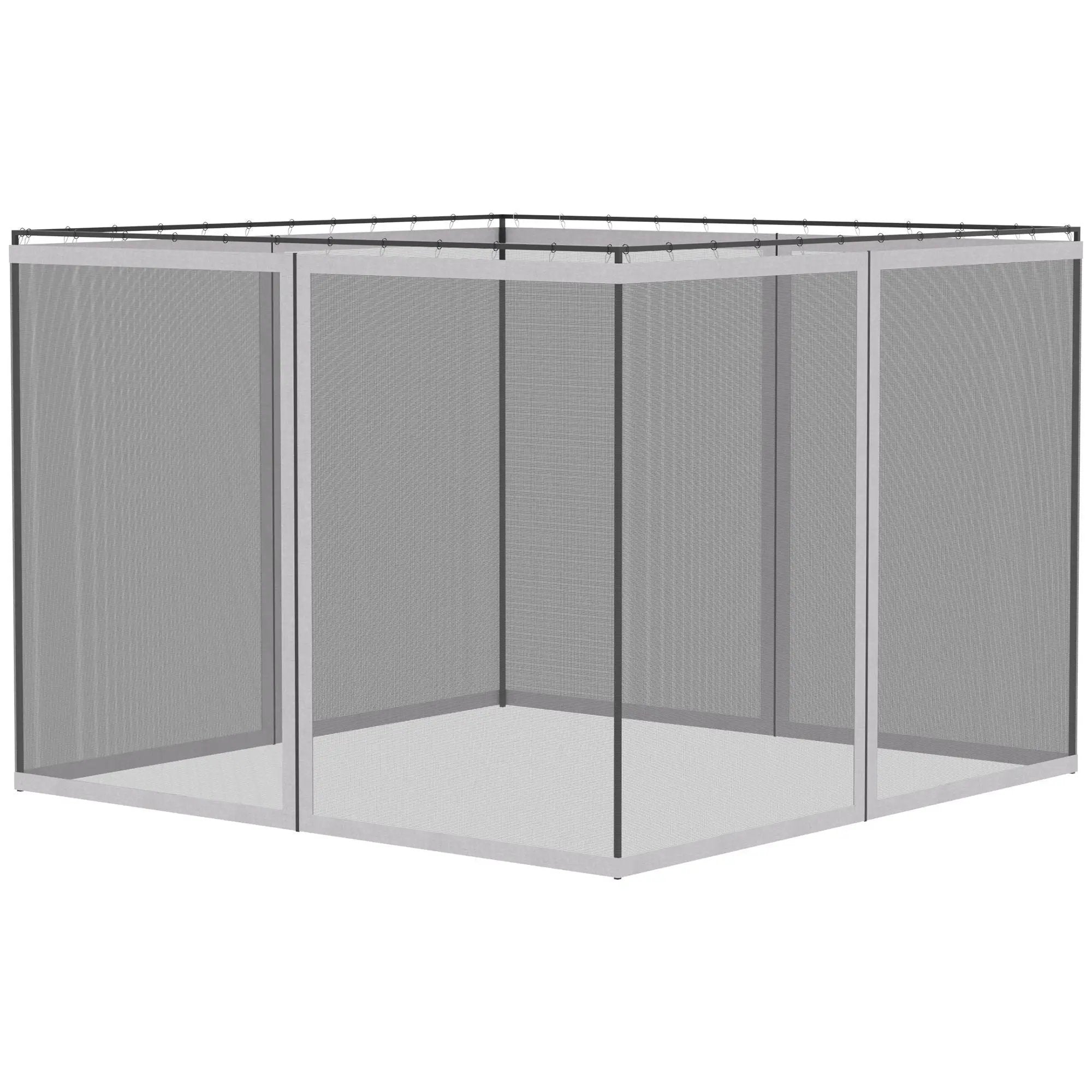 Outsunny - 10' x 13' Replacement Mesh Sidewall Netting For Patio Gazebos And Canopy Tents With Zippers (Sidewall Only) - White by Unique Piece Furniture
